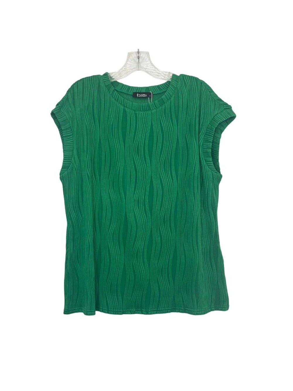 Zanzea‎ Textured Shirt Sleeveless Womens Large Green New Summer